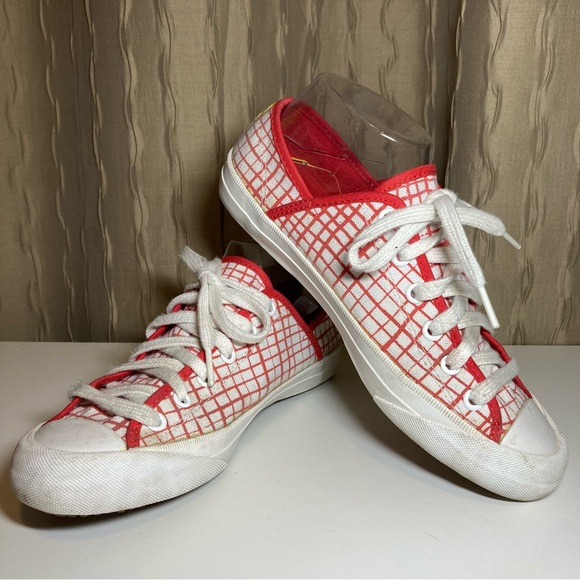 Kate Spade Saturday PF Flyers Women's 7 Lace Up Cap Toe Checked Canvas Sneakers - Picture 1 of 16